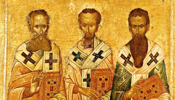 Ikona-Sveta-Tri-jerarha-Sveti-Vasilije-Veliki-Sveti-Grigorije-Bogoslov-i-Sveti-Jovan-Zlatousti-detalj