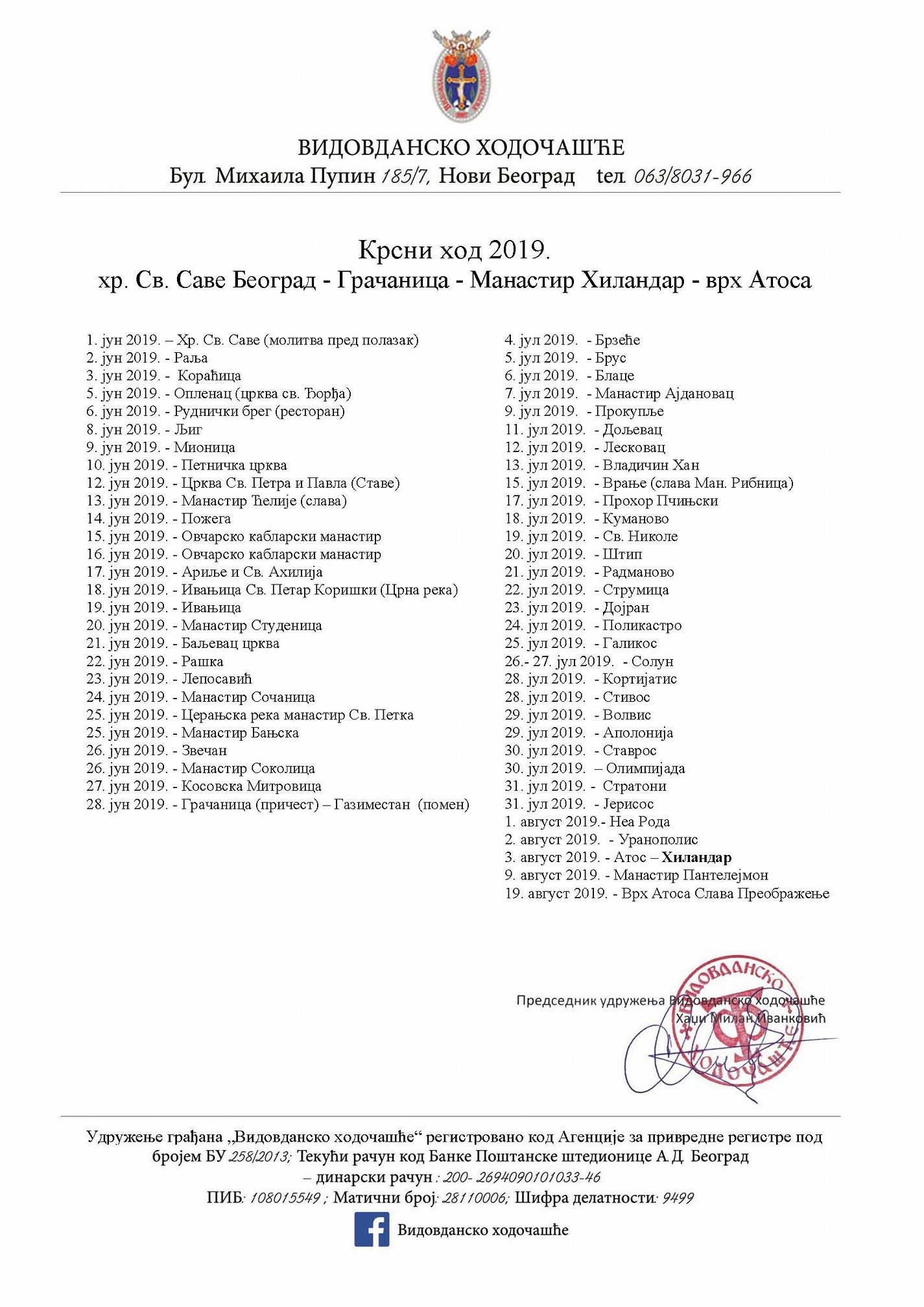vidovdansko hodocasce 2019